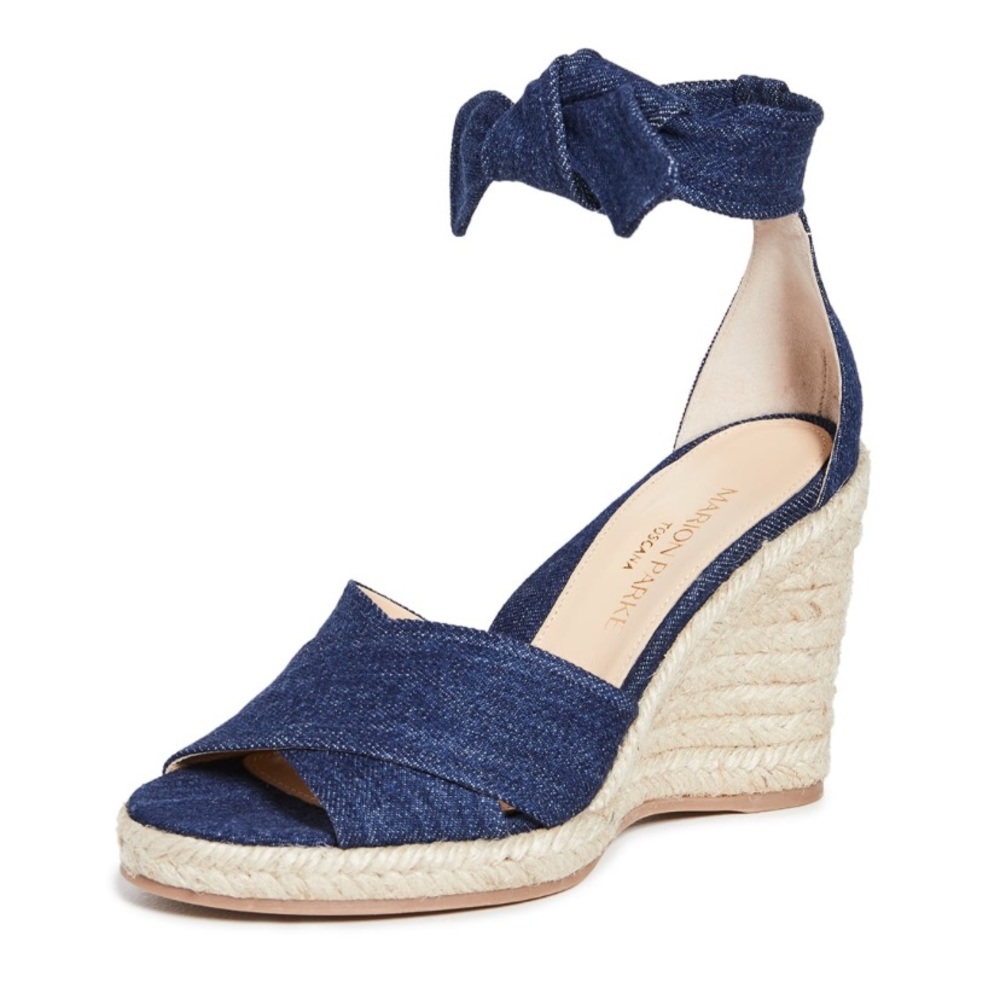 Marion Parke Leah Wedge  Denim espadrilles, Sandals NWOT  Eu 35.5